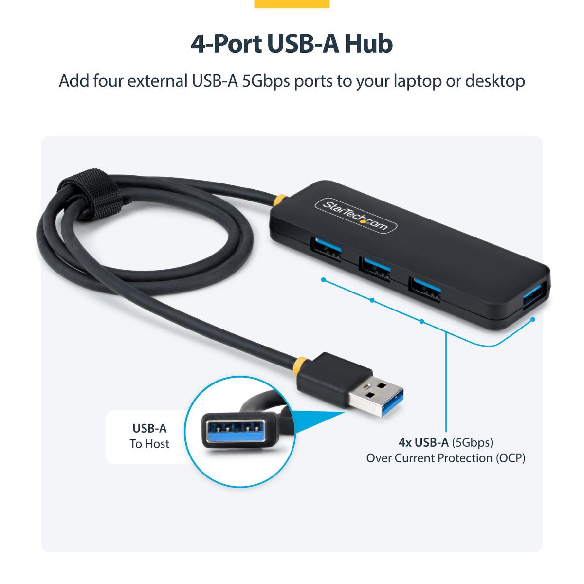 STARTECH.COM USB-a Hub 5gbps 4-port USB Bus Powered