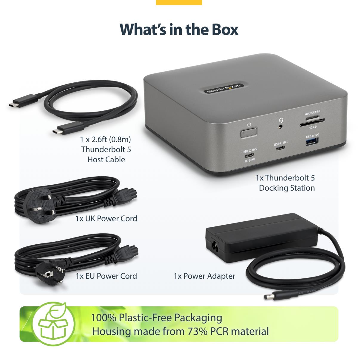 STARTECH.COM Thunderbolt 5 Docking Station - Triple Monitor 140w Laptop Charg
