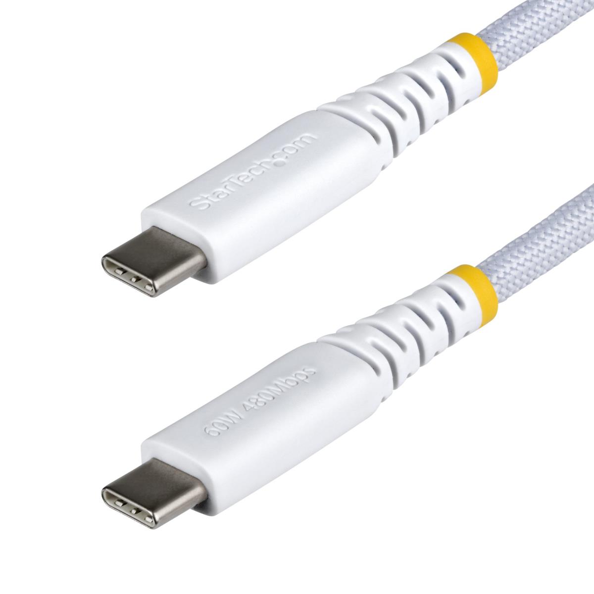 STARTECH.COM USB-c Charging Cable 60w Pd/rugged USB 2.0 Charger 30cm White