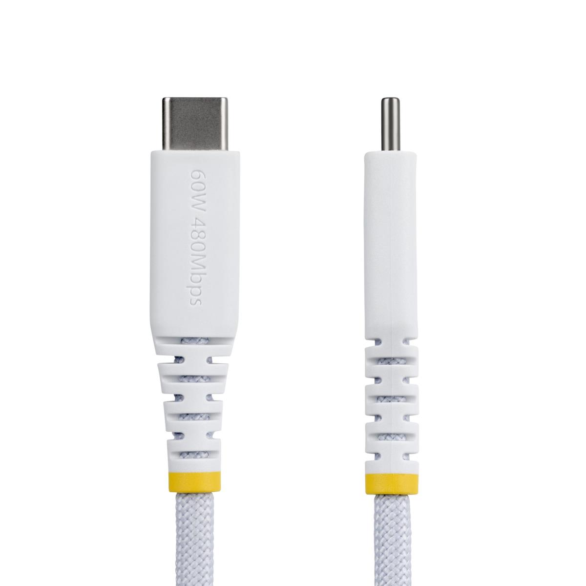 STARTECH.COM USB-c Charging Cable 60w Pd/rugged USB 2.0 Charger 30cm White
