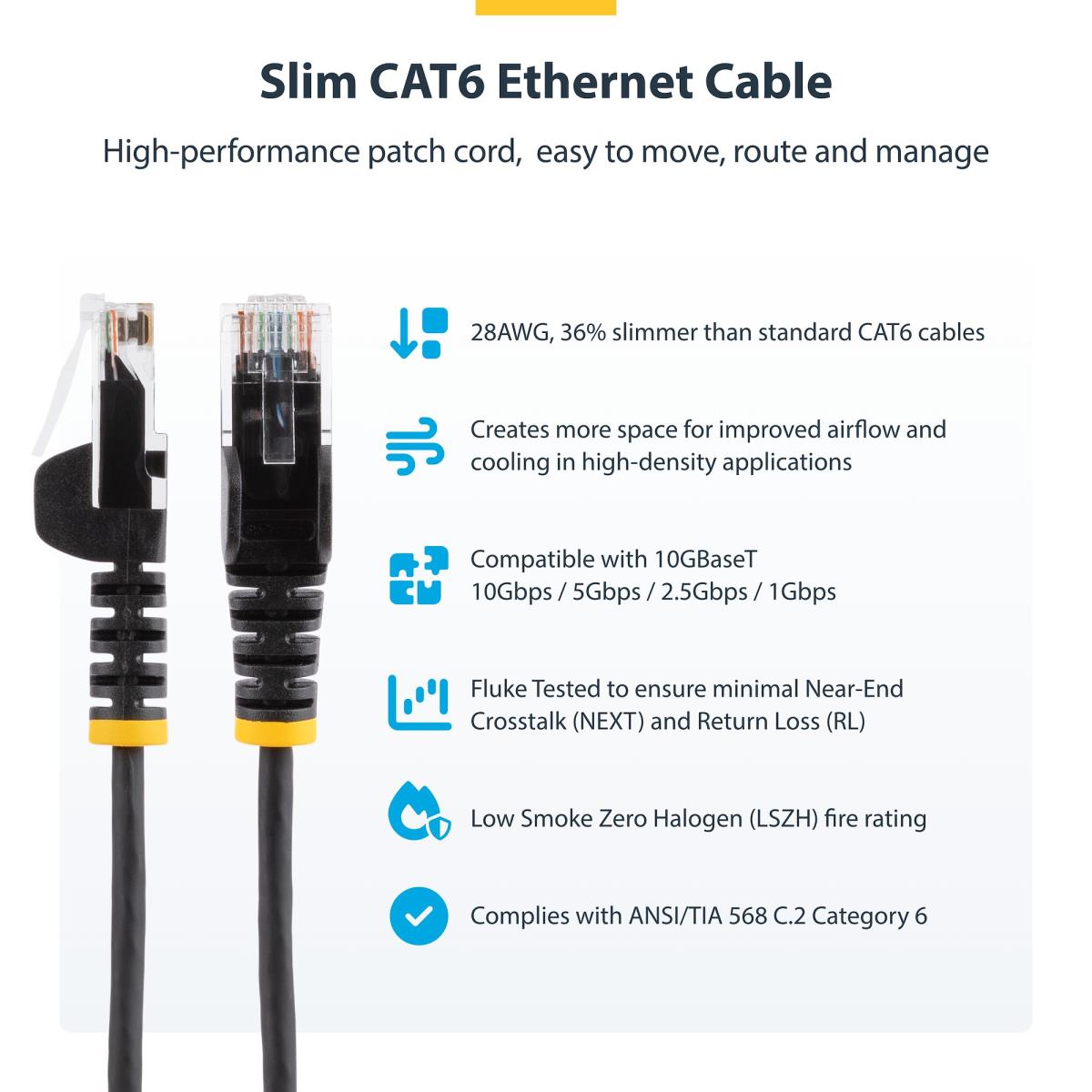 STARTECH.COM Patch Cable - CAT6 - Utp - 25cm - Blue Slim