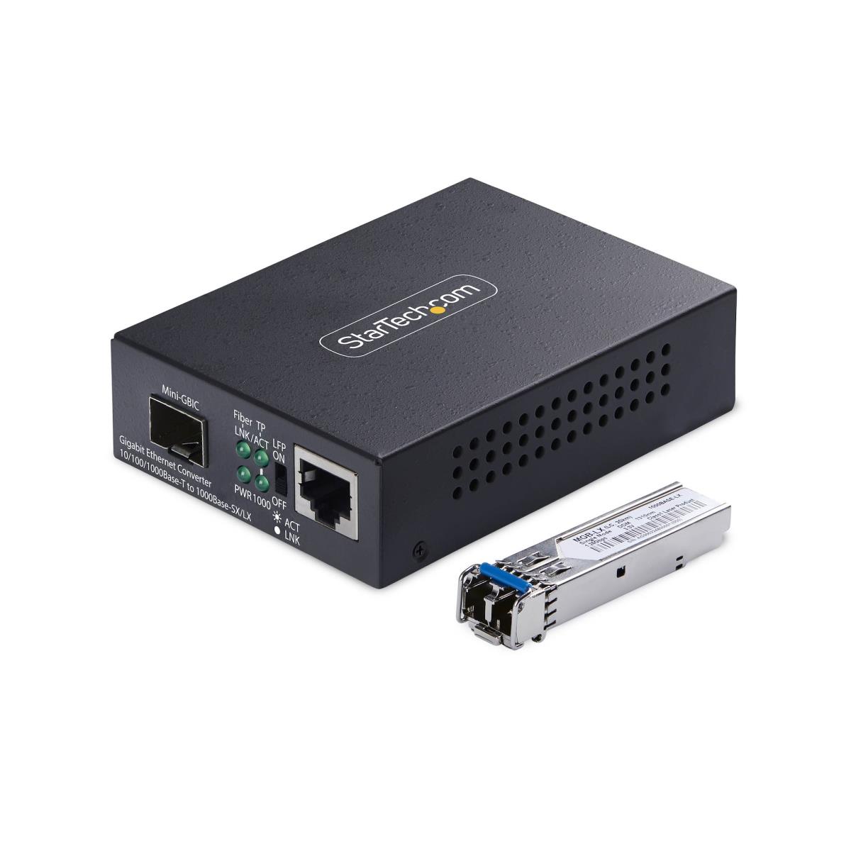 STARTECH.COM Gigabit Ethernet Copper-to-fiber Media Converter Sm Lc 20km