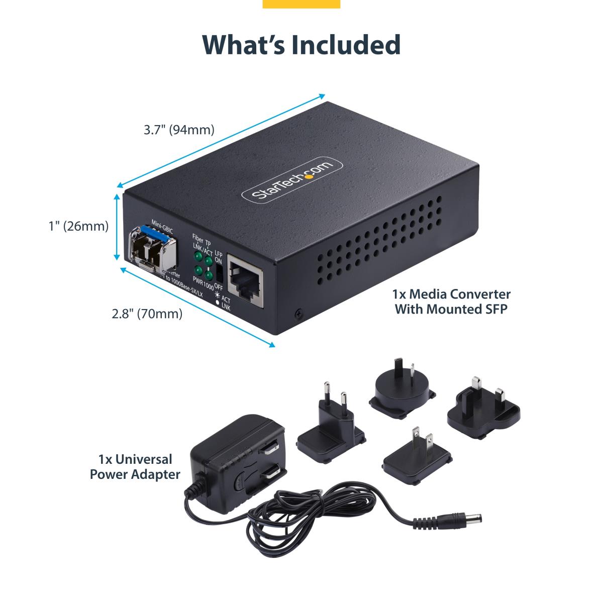 STARTECH.COM Gigabit Ethernet Copper-to-fiber Media Converter Sm Lc 40km