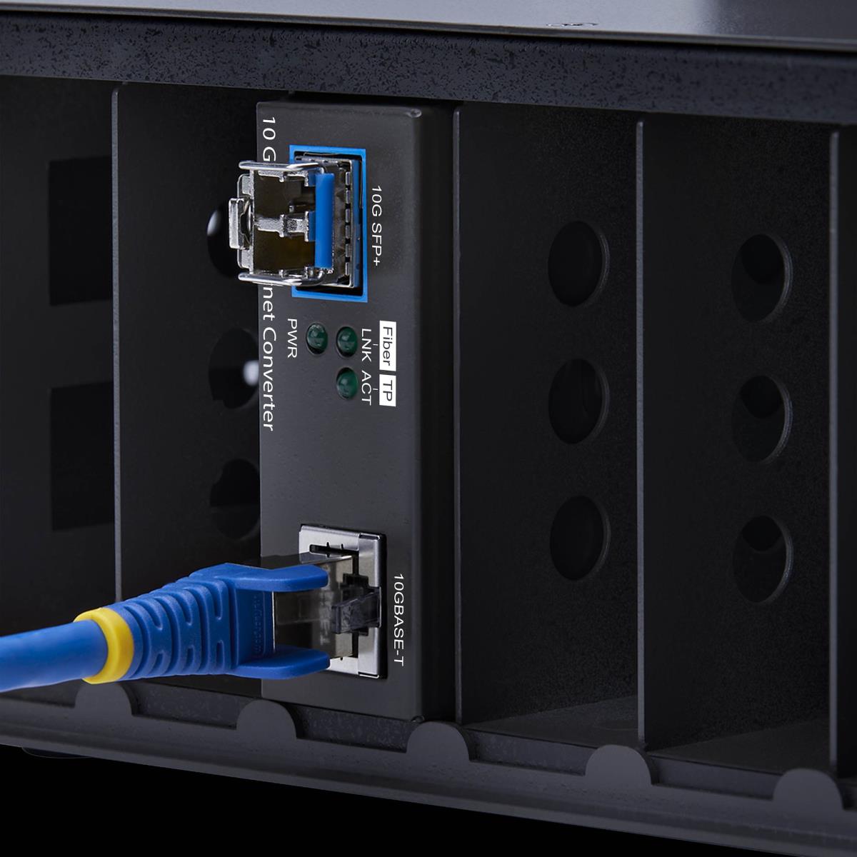 STARTECH.COM Fiber Media Converter 10gbe Sfp+ 10 Gigabit Ethernet Rj-45 To 10gbase-x Sfp+, Single-mode, Multi-mode, 16k Jumbo Frames, Taa Compliant