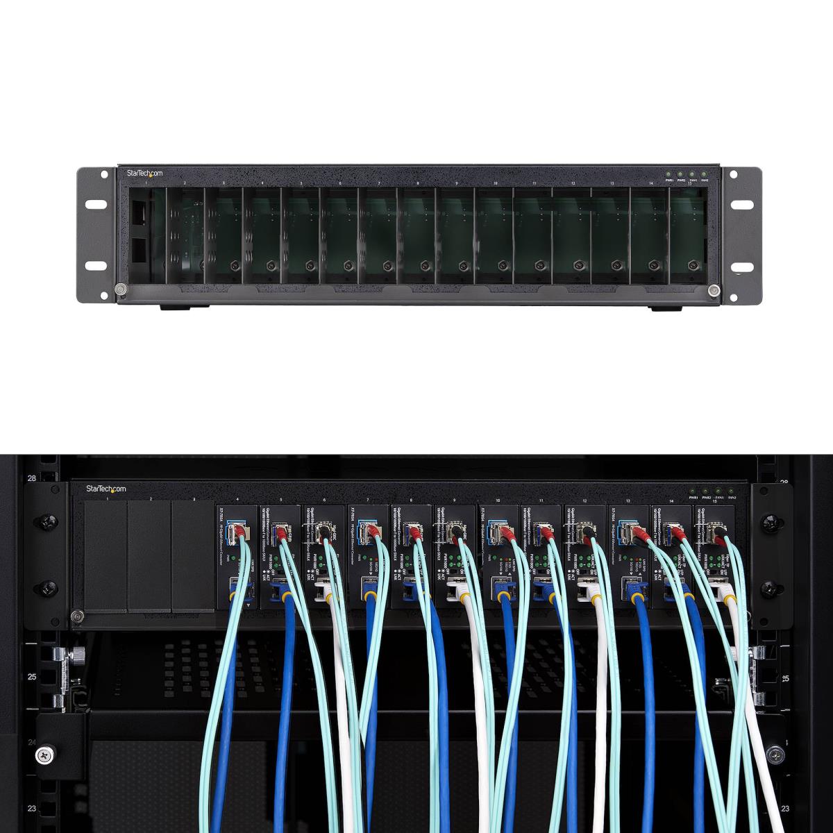 STARTECH.COM Media Converter Chassis Unmanaged 19in Rackmount 15-slot