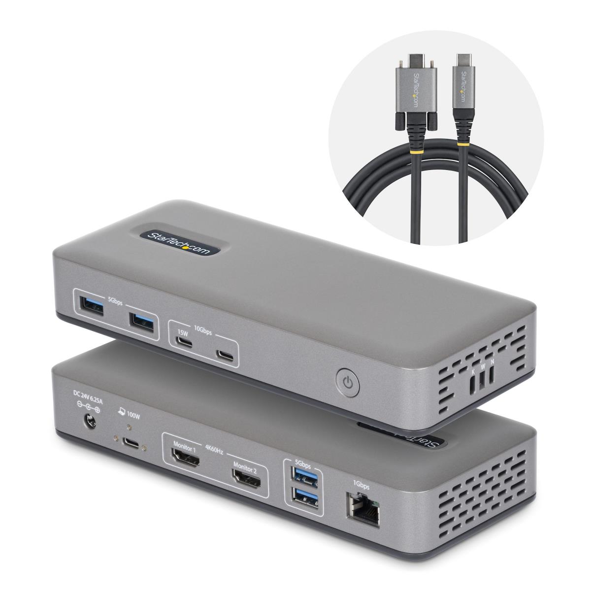STARTECH.COM Dual-monitor USB-c Docking Station Hdmi 4k 60hz 100w Laptop Charging 1gbe Driver