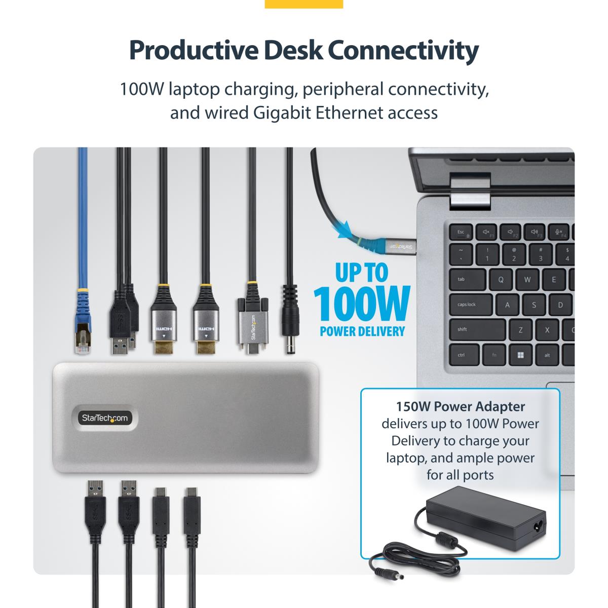 STARTECH.COM Dual-monitor USB-c Docking Station Hdmi 4k 60hz 100w Laptop Charging 1gbe Driver