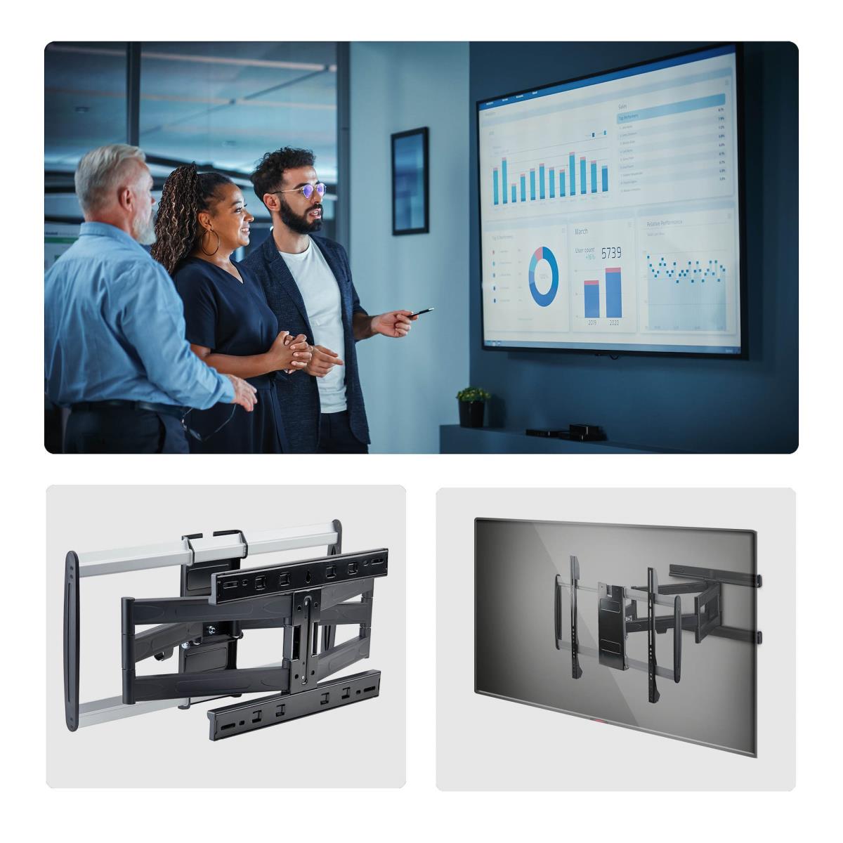 STARTECH.COM Ultra-slim Articulating Tv Wall Mount For Up To 65in And 99lb/45kg Flat Scree