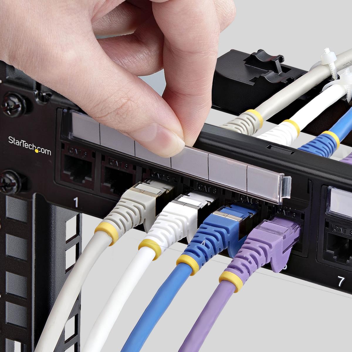 STARTECH.COM Patch Panel - 24 Port 1u Feed Through With Cable Management Bar, Rackmount CAT6 Ethernet Patch Panel With Rj45 Utp Inline Couplers
