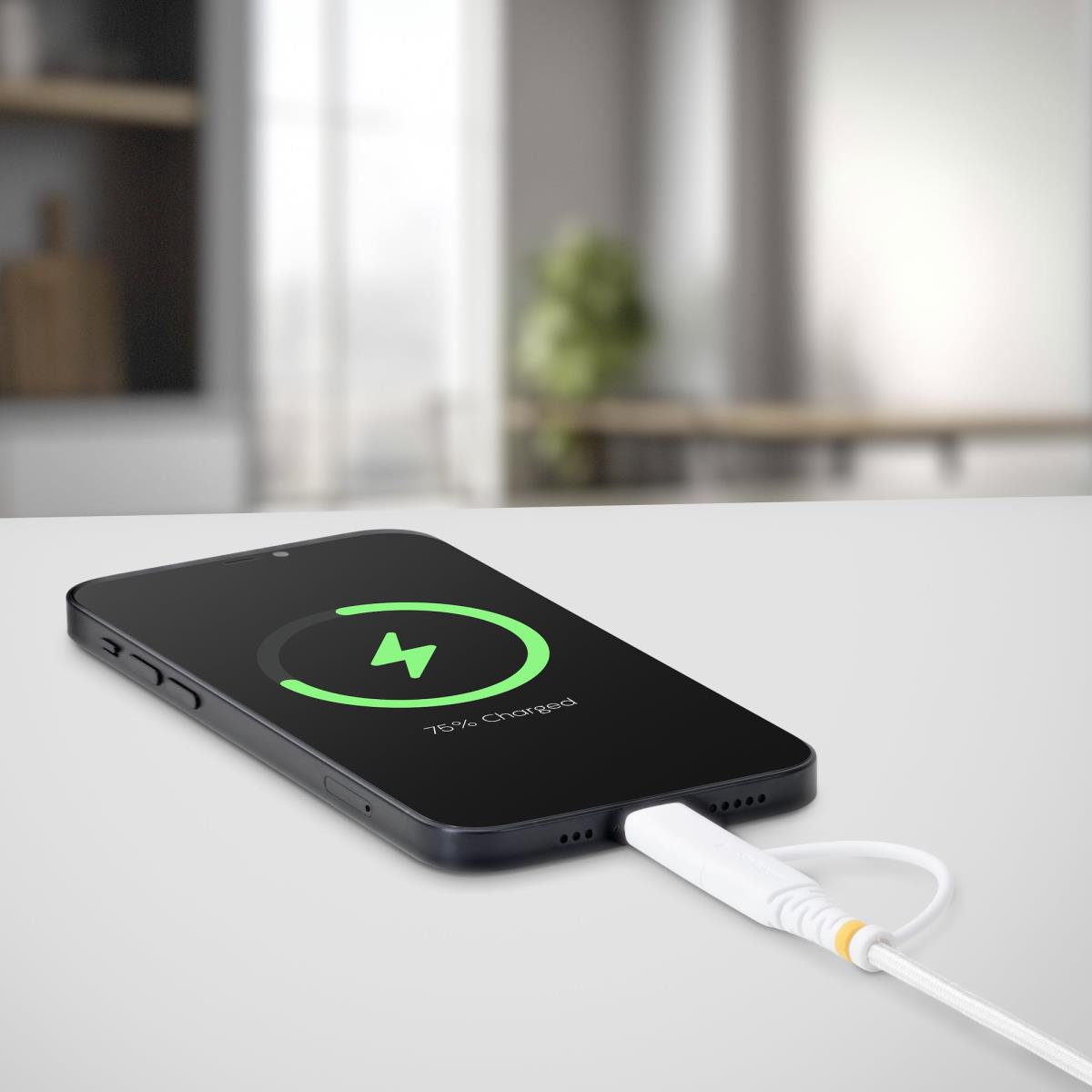 STARTECH.COM 2-in-1 Rugged USB-c Charging Cable With Lightning Adapter, 30w/60w (3a), Apple 2m