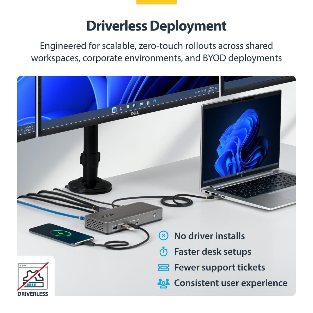STARTECH.COM USB-c Dock 2x Dp 1x Hdmi 4k60 100w