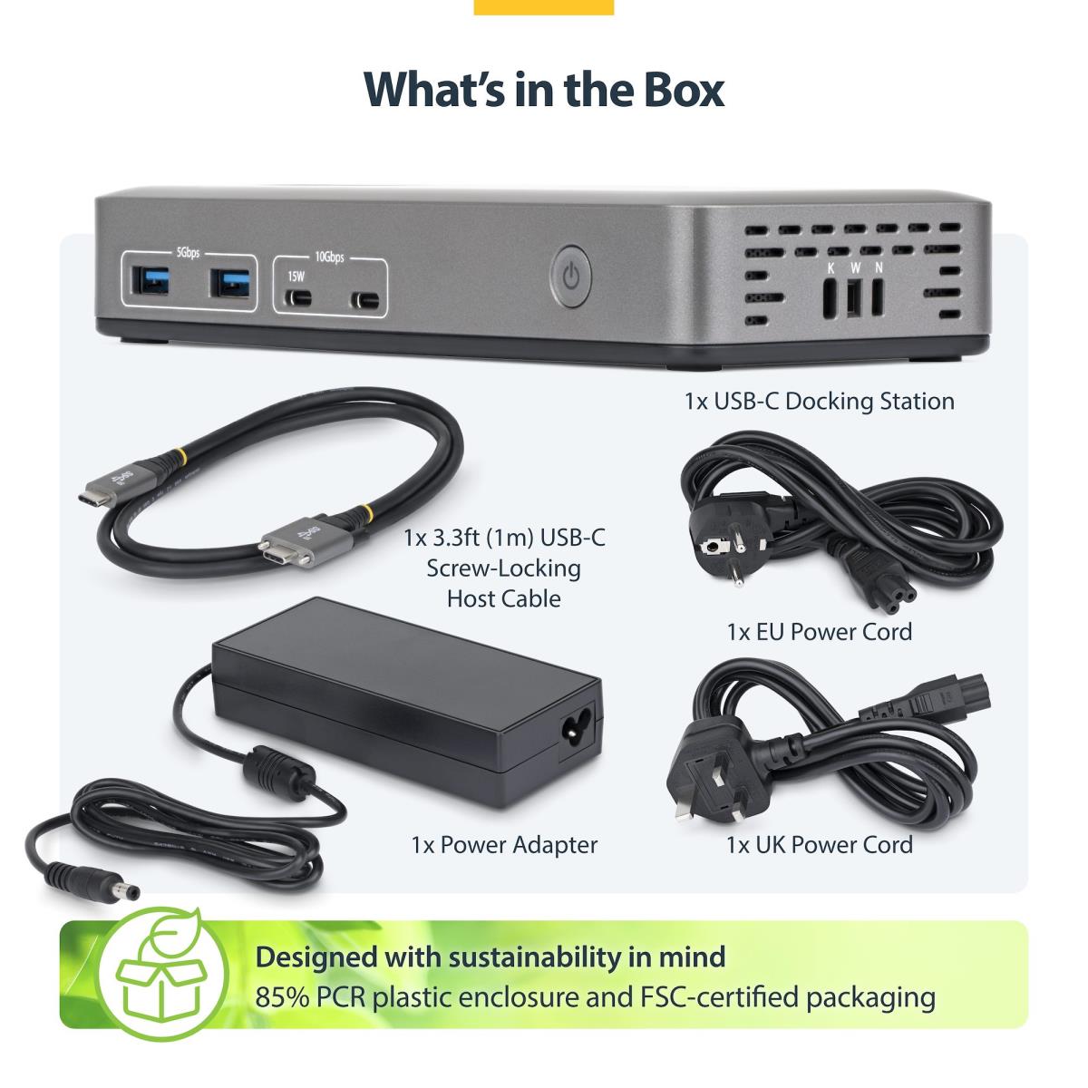 STARTECH.COM USB-c Dock 2x Dp 1x Hdmi 4k60 100w