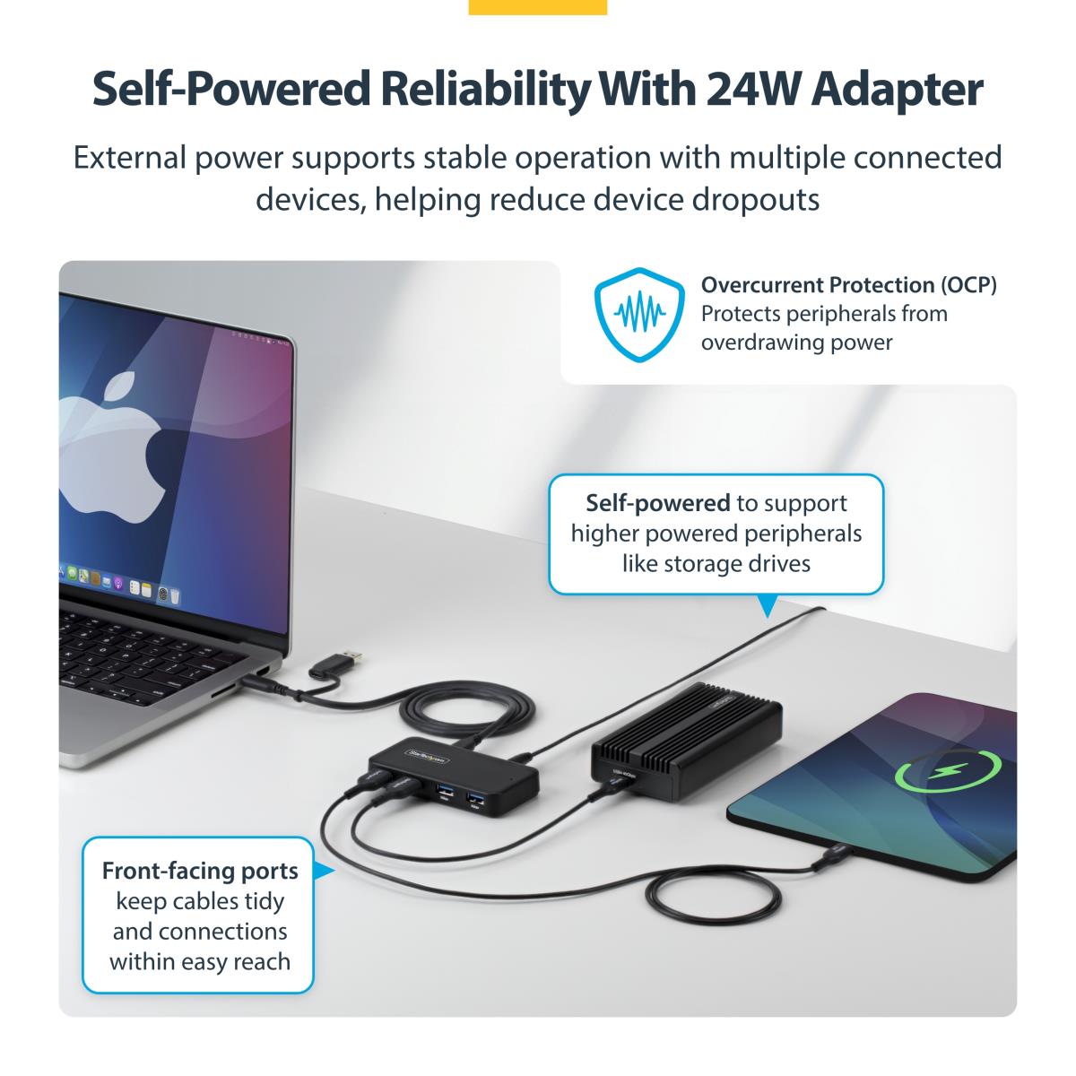 STARTECH.COM USB-a Hub 4-port 5gbps - Self-powered - 2-in-1 USB-c And USB-a Host Cable