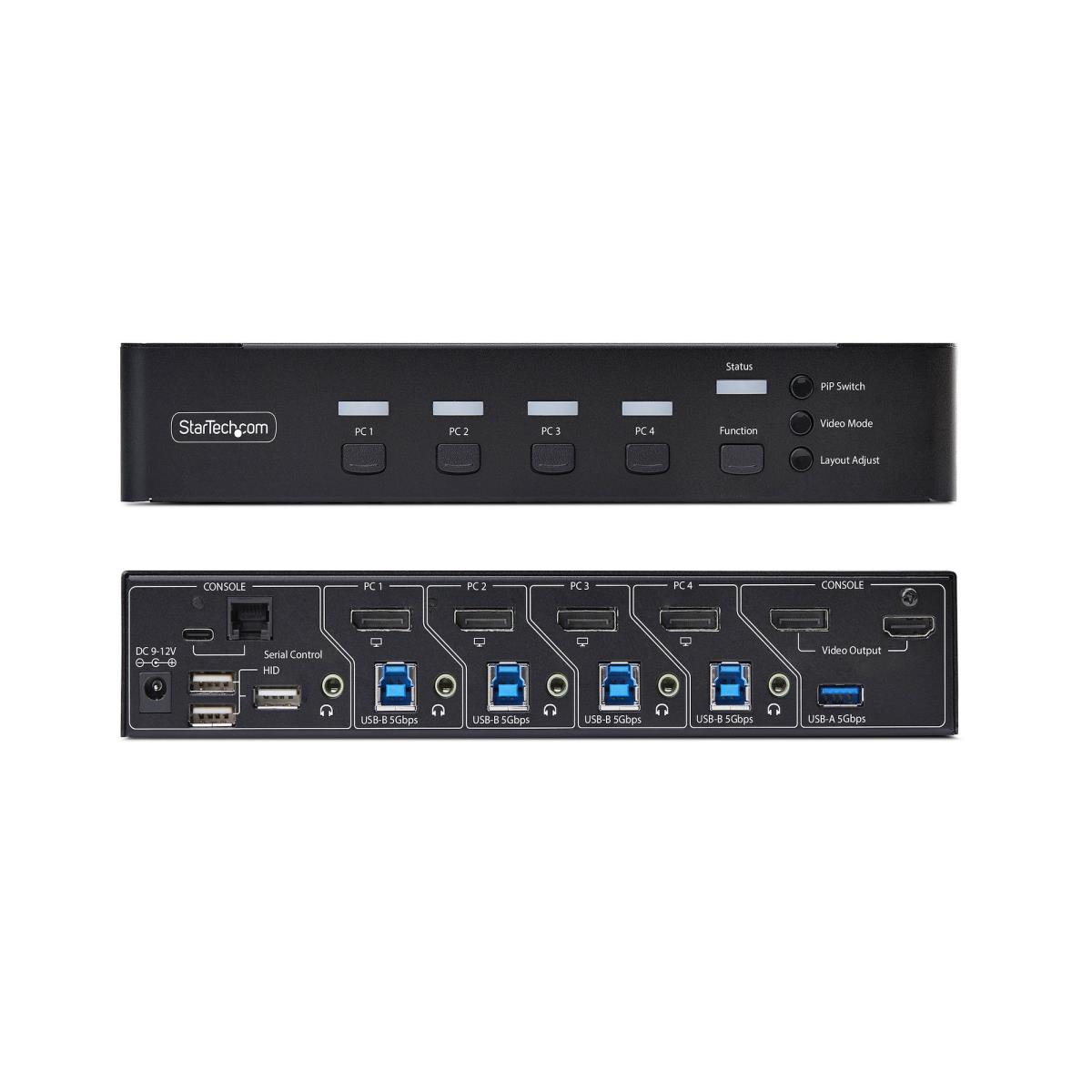 STARTECH.COM DisplayPort KVM Switch 4-port With Mouse Roaming And Multi-view / Picture-in-pic