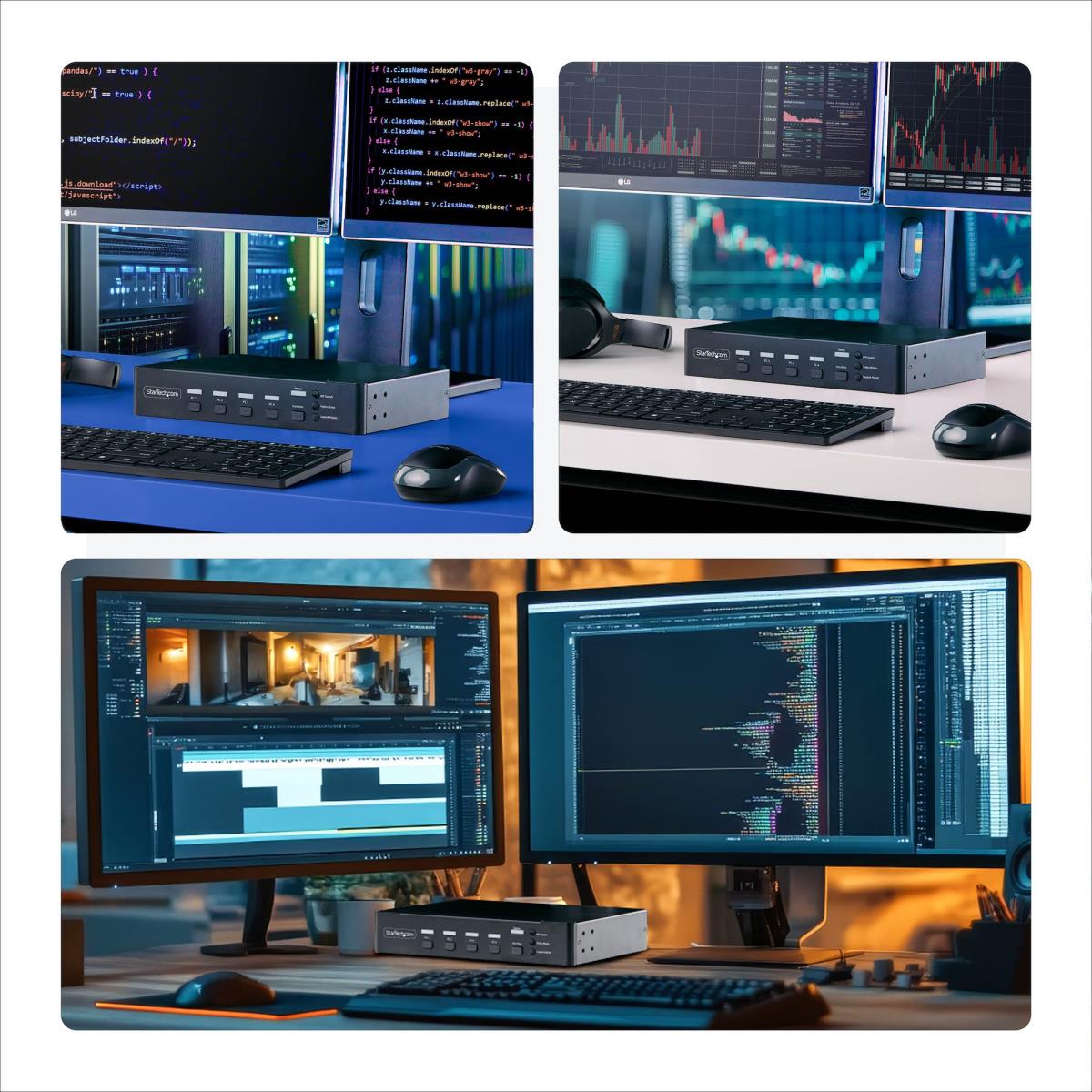 STARTECH.COM DisplayPort KVM Switch 4-port With Mouse Roaming And Multi-view / Picture-in-pic
