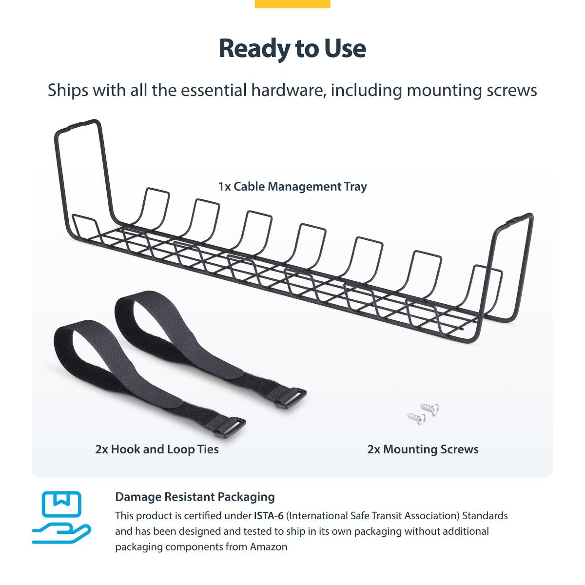 STARTECH.COM Under Desk Cable Management - Basket Style Cable Organizer Tra
