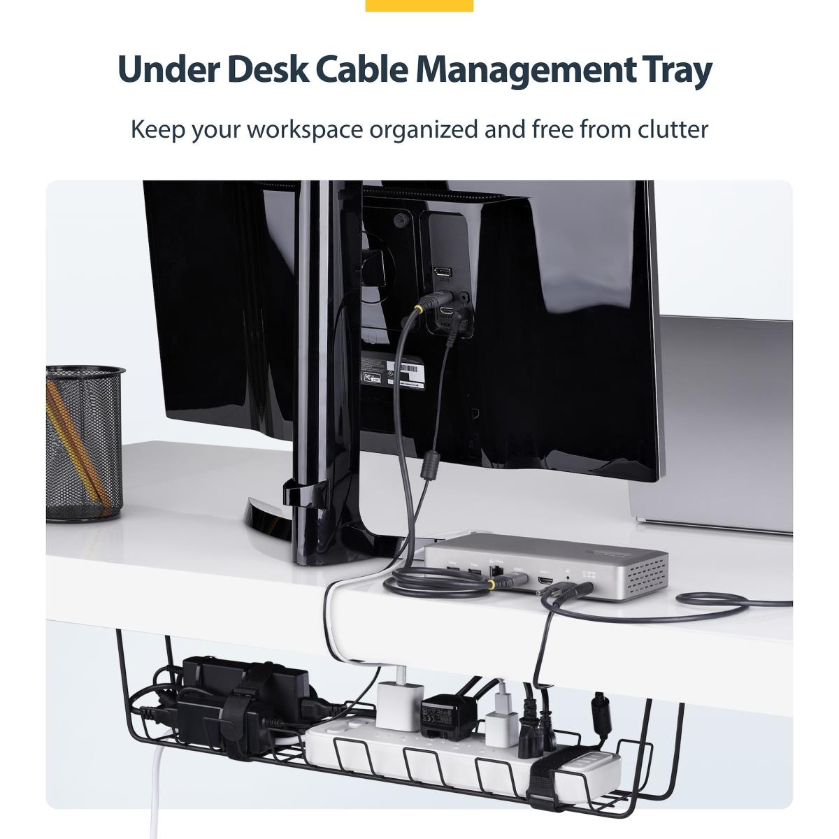 STARTECH.COM Under Desk Cable Management - Basket Style Cable Organizer Tra