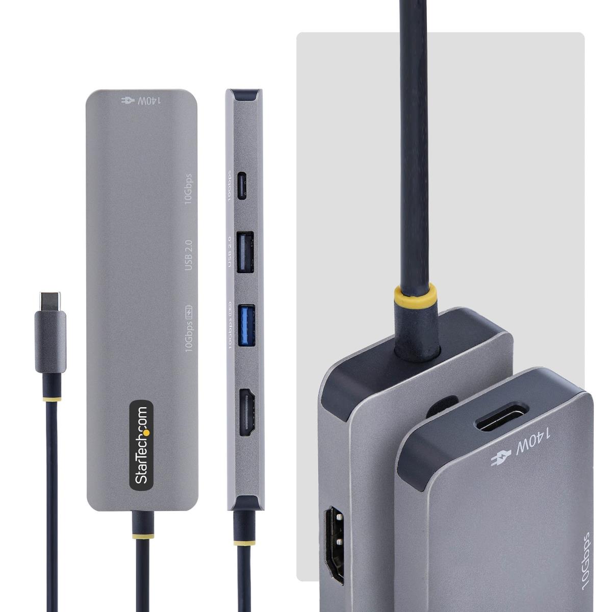 STARTECH.COM USB-c To Hdmi Multiport Adapter - With 140w Pd Charging, 4k 60hz, USB 10gbps Hub, Type-c Mini Dock