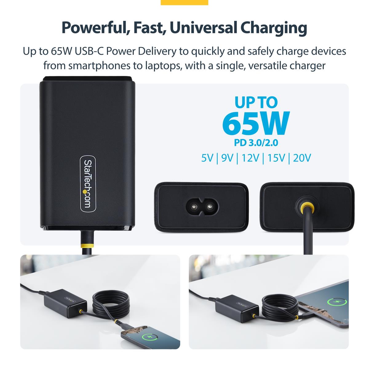 STARTECH.COM USB-c Laptop Charger 1.5m USB-c Tethered Cable