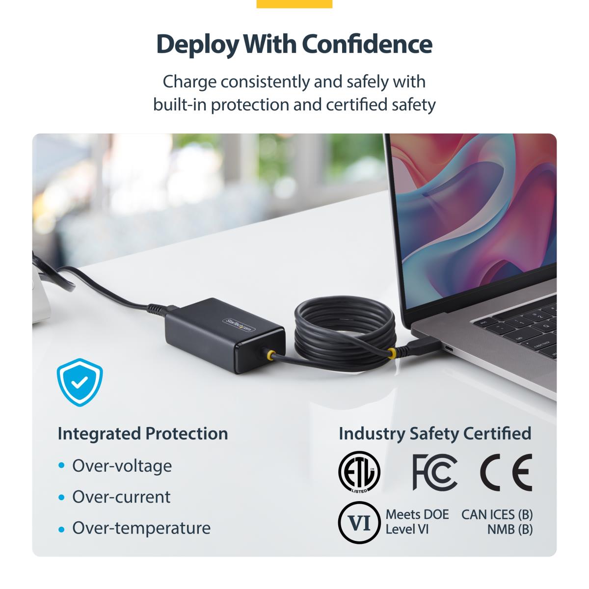 STARTECH.COM USB-c Laptop Charger 1.5m USB-c Tethered Cable