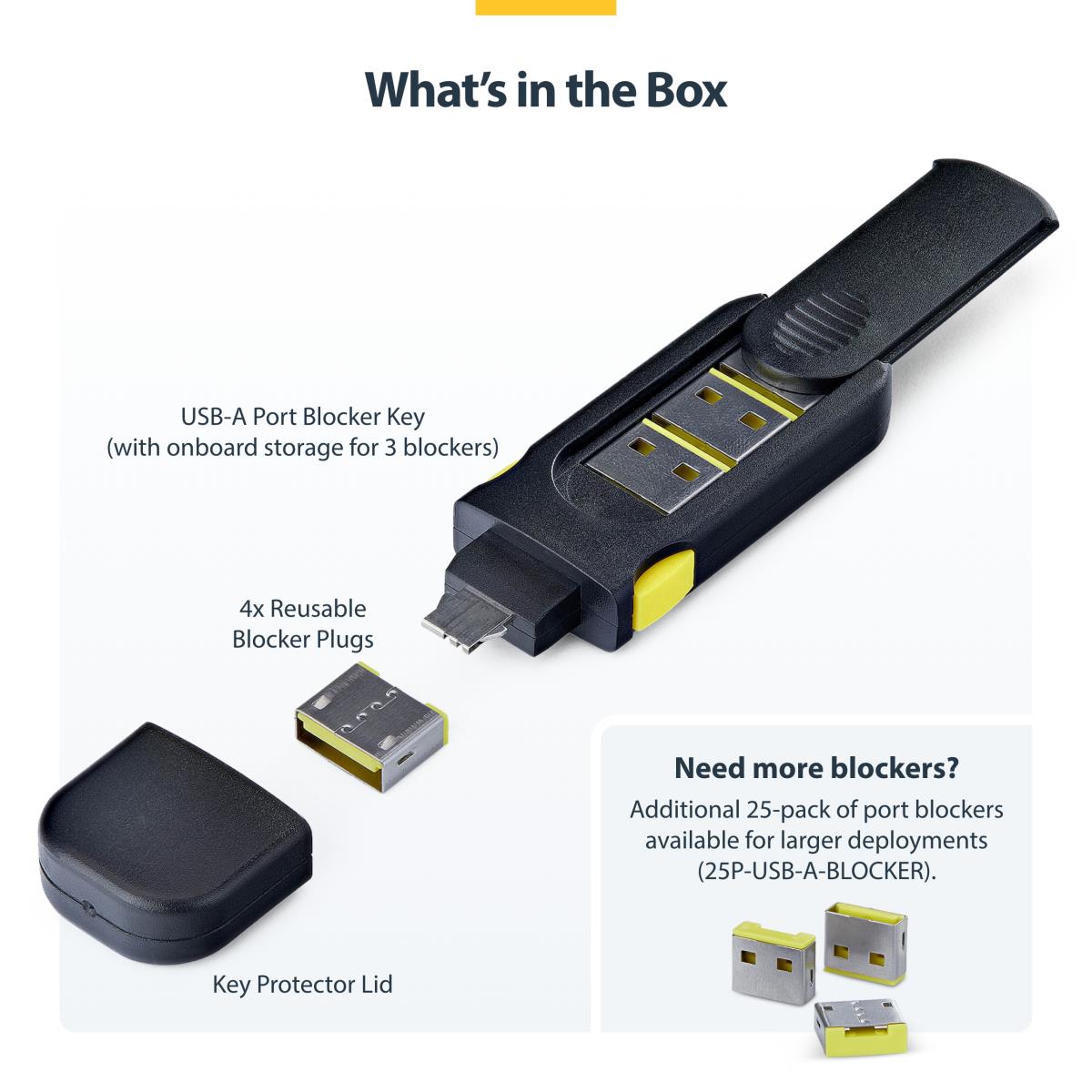 STARTECH.COM USB-a Port Blocker Key 4x USB-a Plugs