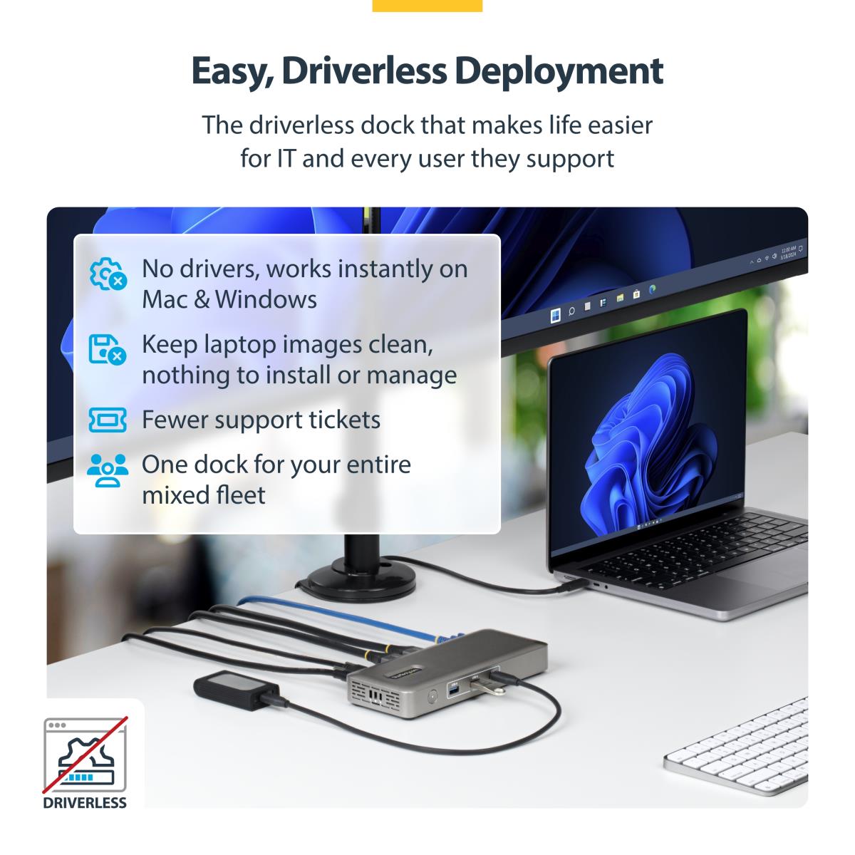 STARTECH.COM Dual-dp USB4 Dock 100w Pd Driverless