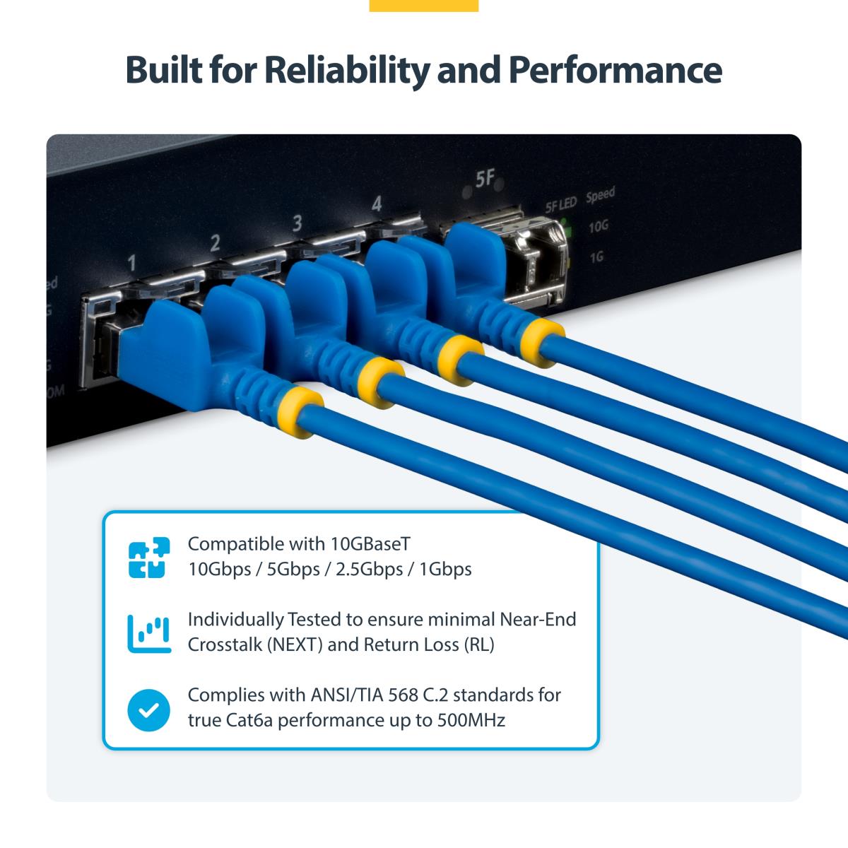 STARTECH.COM Patch Cable - CAT6a - Utp - 1m - Blue Ultra Slim