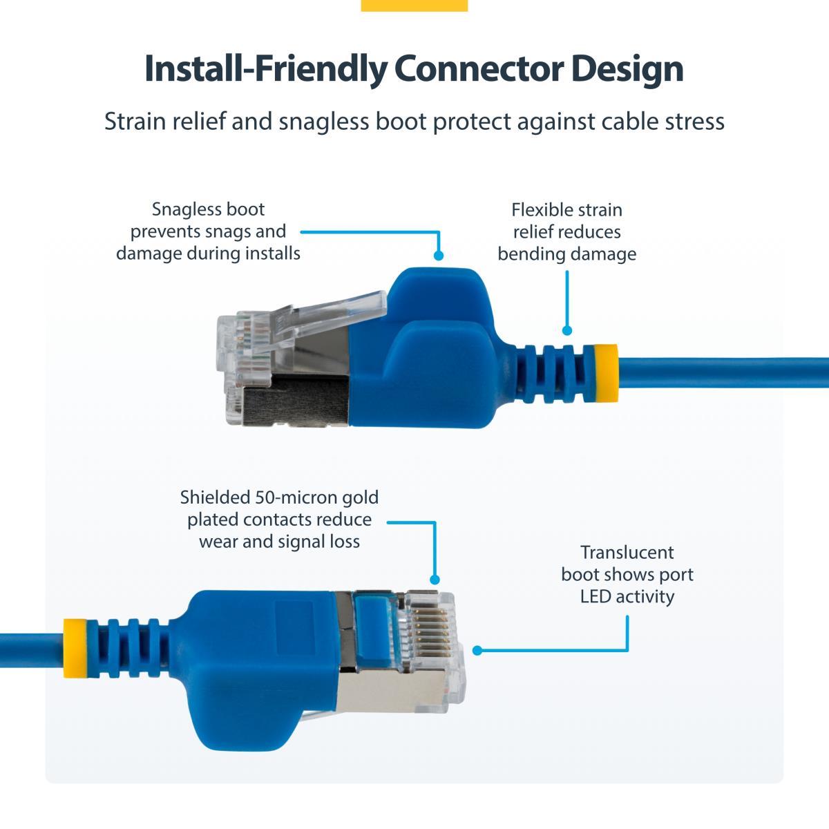 STARTECH.COM Patch Cable - CAT6a - Utp - 1m - Blue Ultra Slim