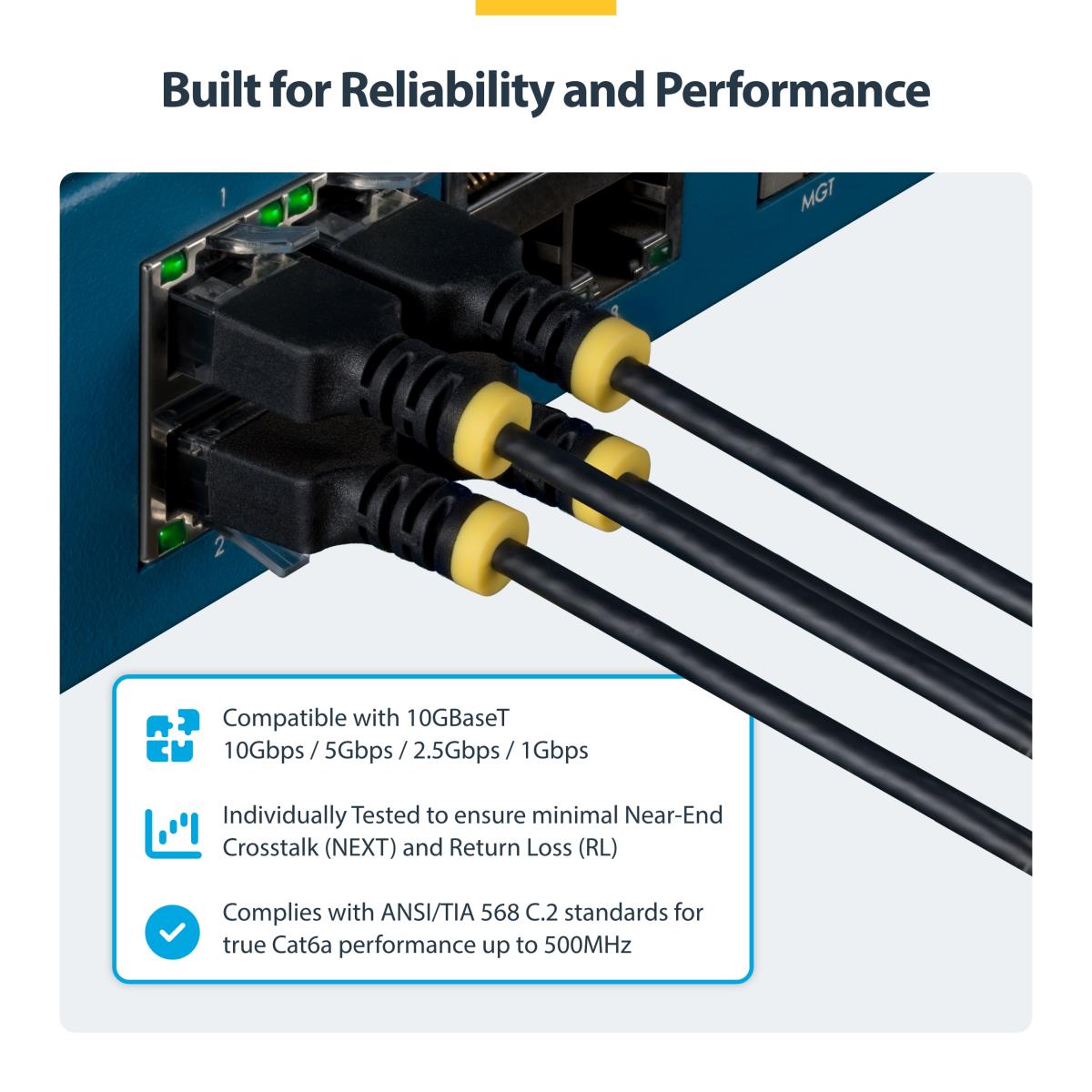 STARTECH.COM Patch Cable - CAT6a - Utp - 50cm - Snagless - Black Ultra Slim