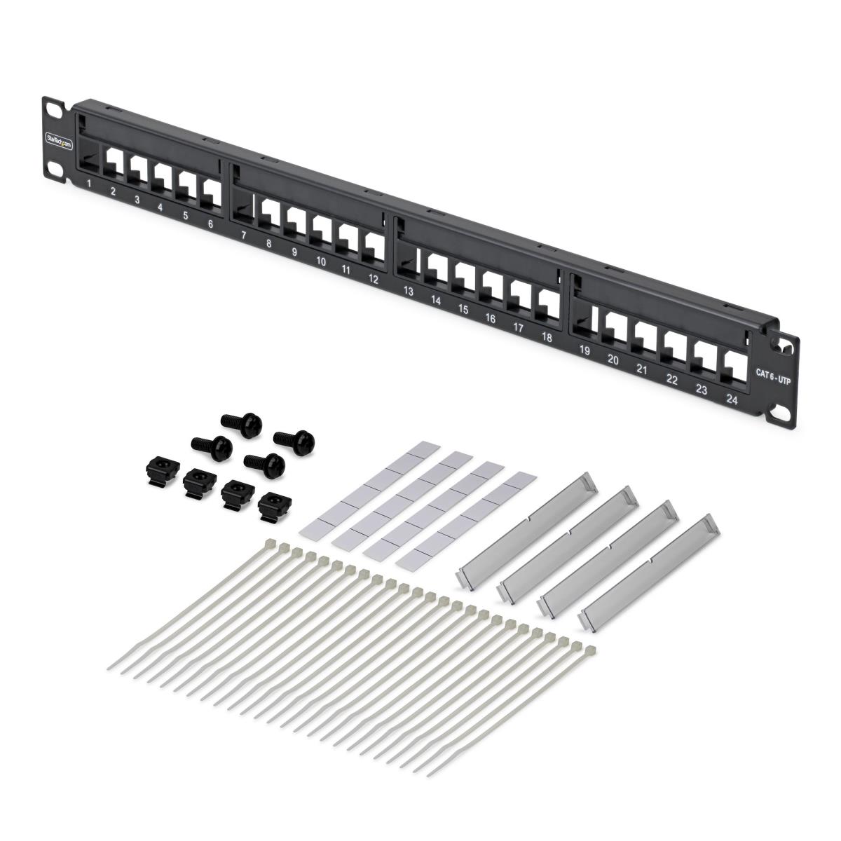 STARTECH.COM 24 Port 1u Blank Keystone Patch Panel, Rackmount CAT6 Patch Panel For Rj45 Utp Ethernet Network Jacks