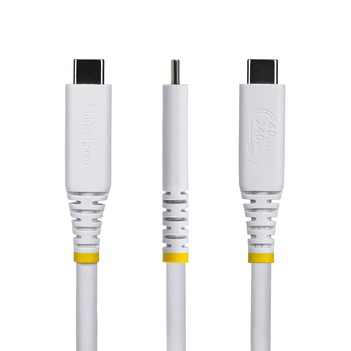 STARTECH.COM USB4 Cable White USB-if Certified 8k60/dp2.1/240w/40gbps 1m