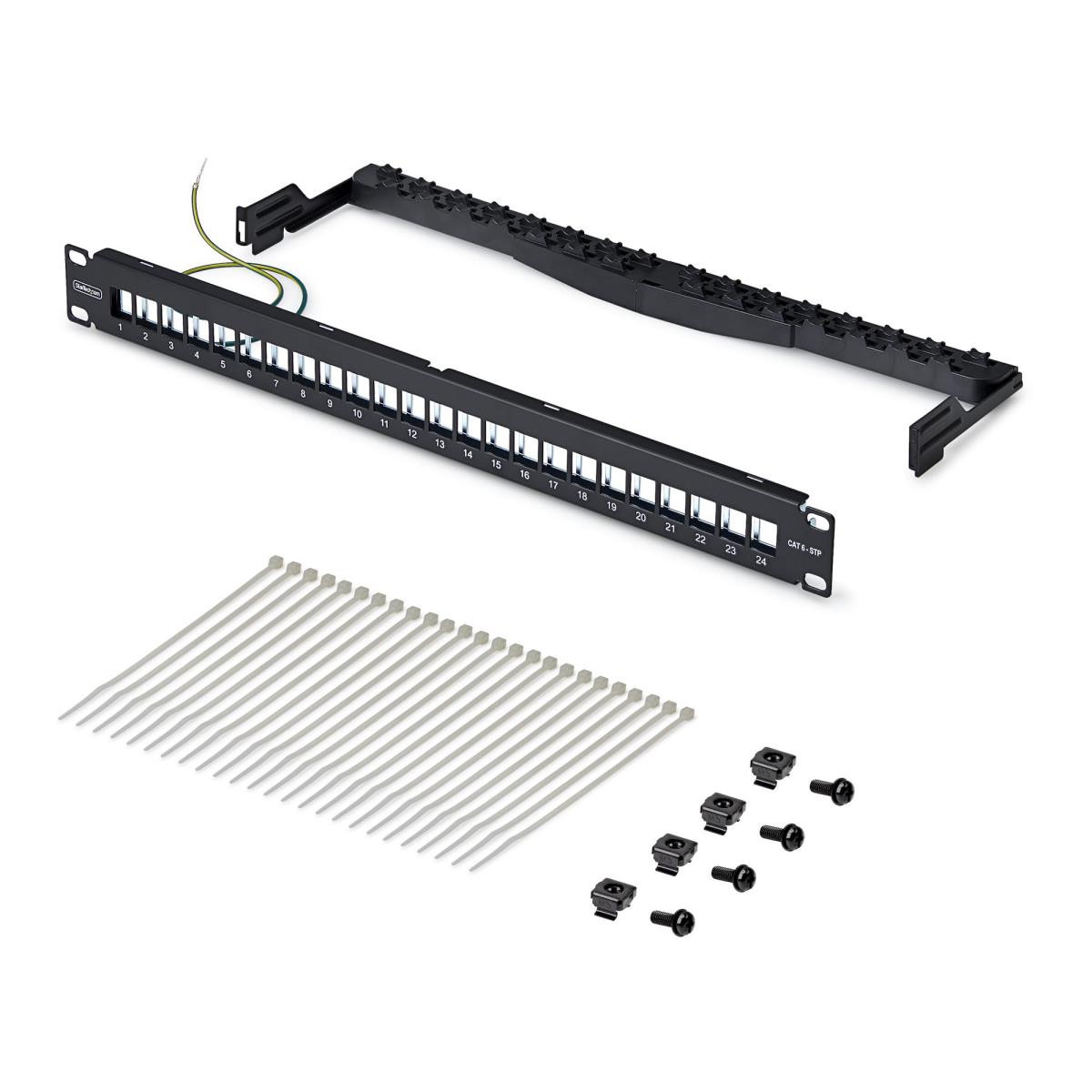 STARTECH.COM Blank Keystone Patch 1u Panel24 Port/stp/cable Management Bar