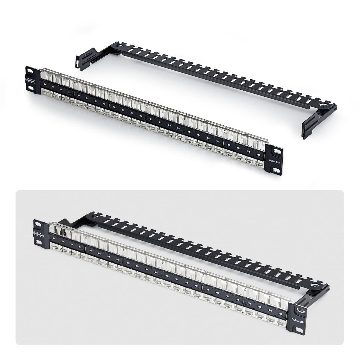 STARTECH.COM Blank Keystone Patch Panel1u 48 Port/stp/cable Management Bar