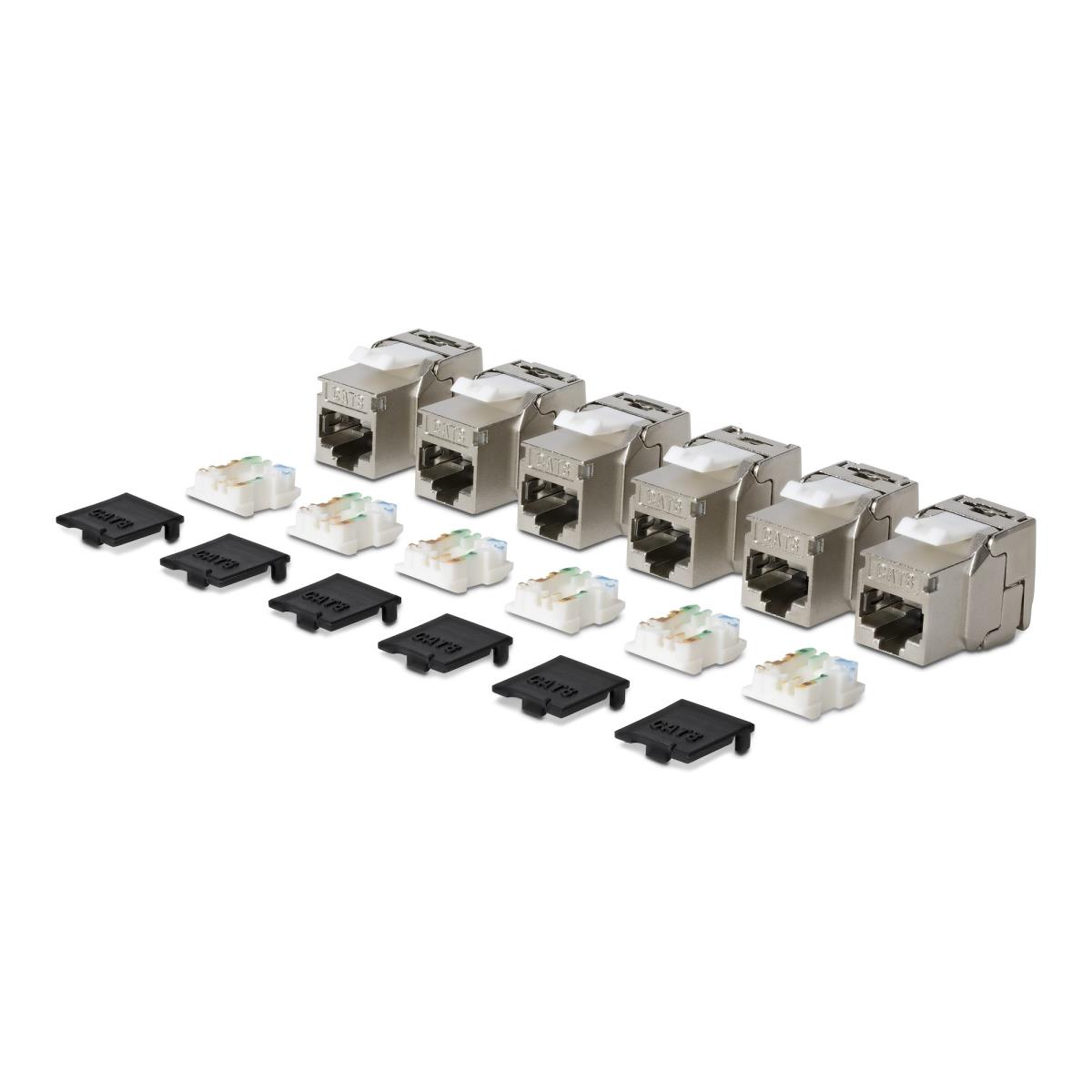 STARTECH.COM Cat8 Stp Keystone Jack 6-pack 180-degree/toolless/shielded