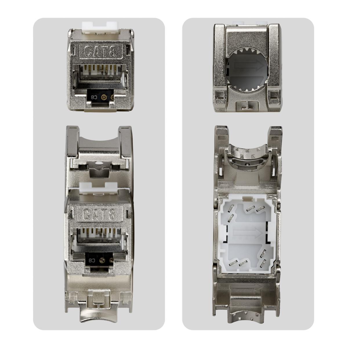 STARTECH.COM Cat8 Stp Keystone Jack 6-pack 180-degree/toolless/shielded