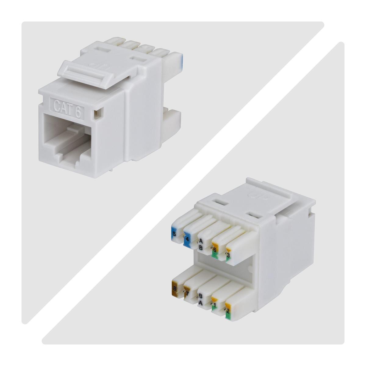 STARTECH.COM CAT6 Utp Keystone Jack 24-pack 180-degree 110 Punch Down White