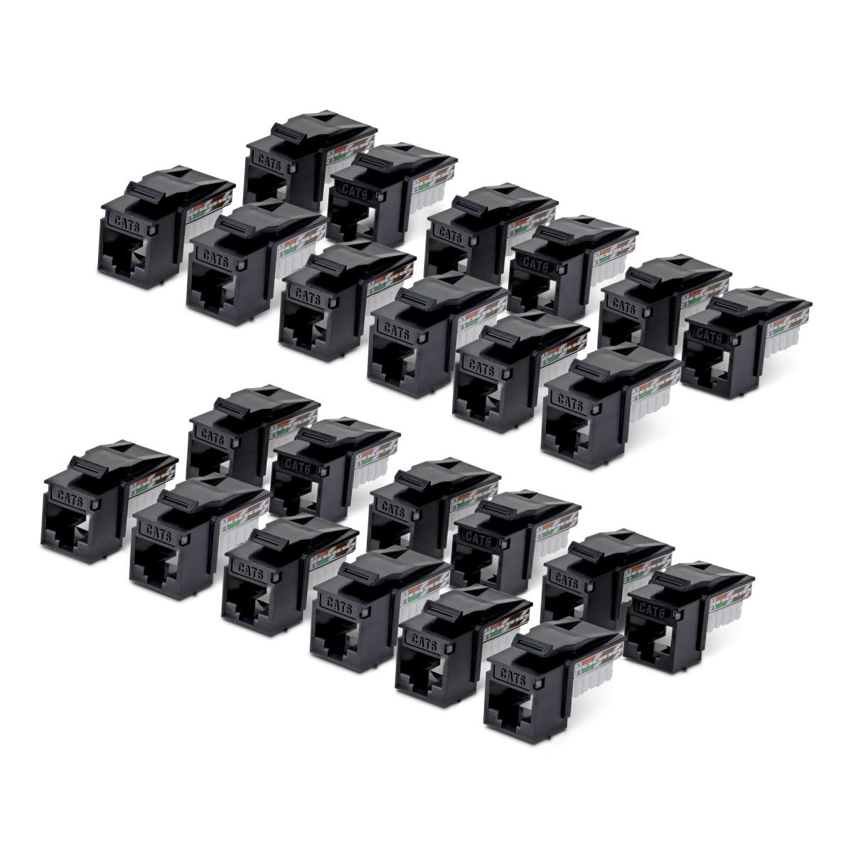 STARTECH.COM CAT6 Utp Keystone Jack 24-pack 90-degree 110 Punch Down Black