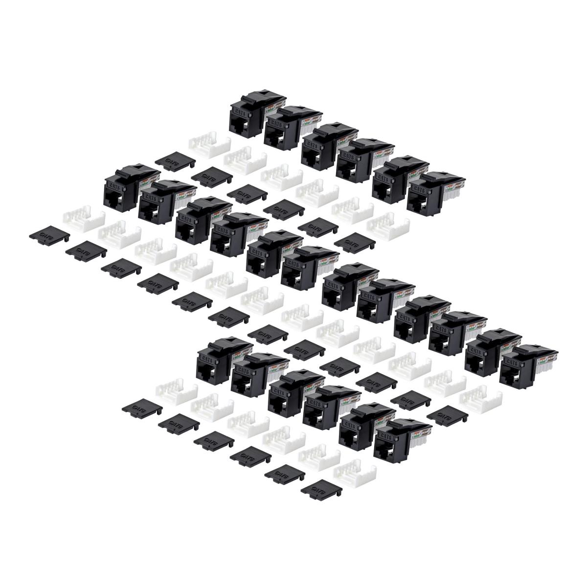STARTECH.COM CAT6 Utp Keystone Jack 24-pack 90-degree 110 Punch Down Black