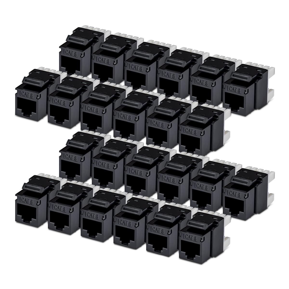 STARTECH.COM CAT6 Utp Keystone Jack 24-pack 180-degree 110 Punch Down Black
