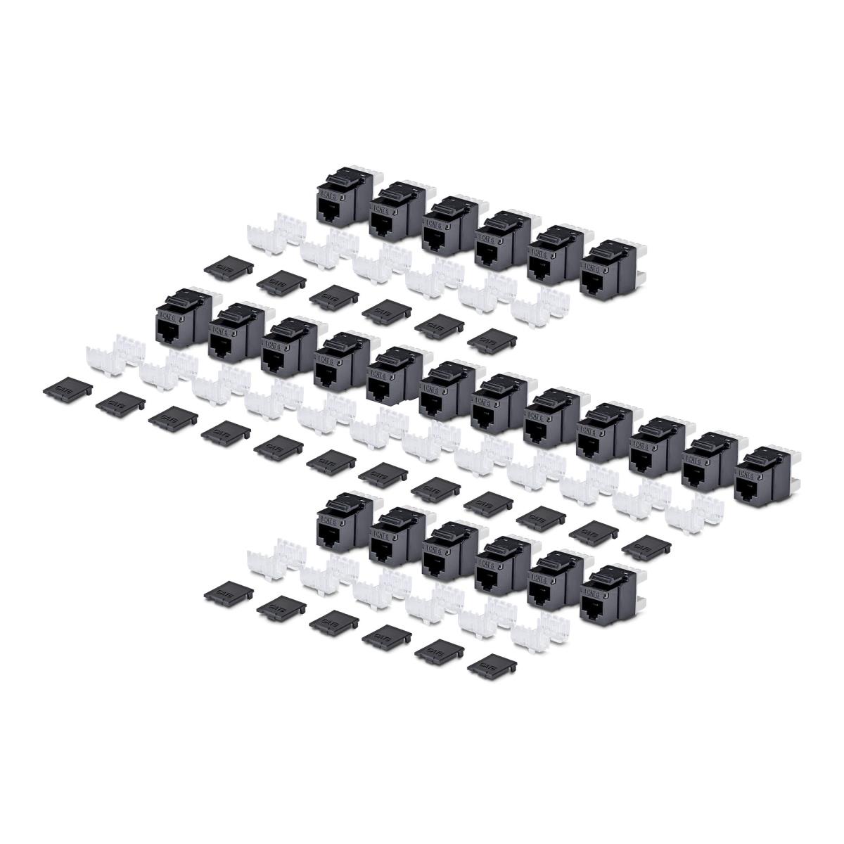 STARTECH.COM CAT6 Utp Keystone Jack 24-pack 180-degree 110 Punch Down Black