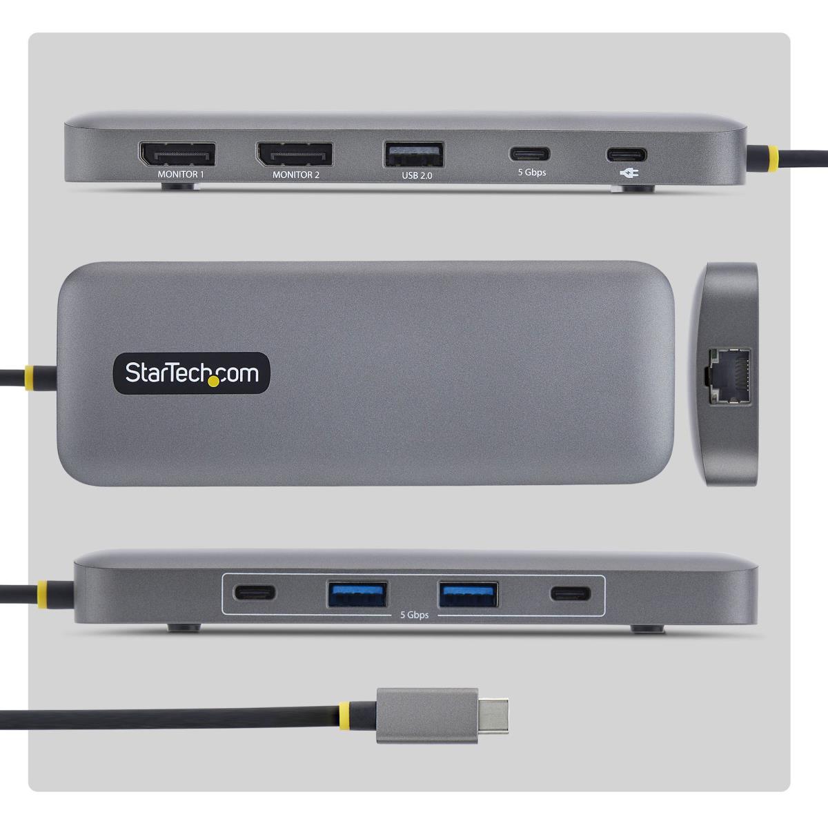 STARTECH.COM USB-c Dual-dp Multiport Hub - 100w Pd 2x 4k 60hz Gbe