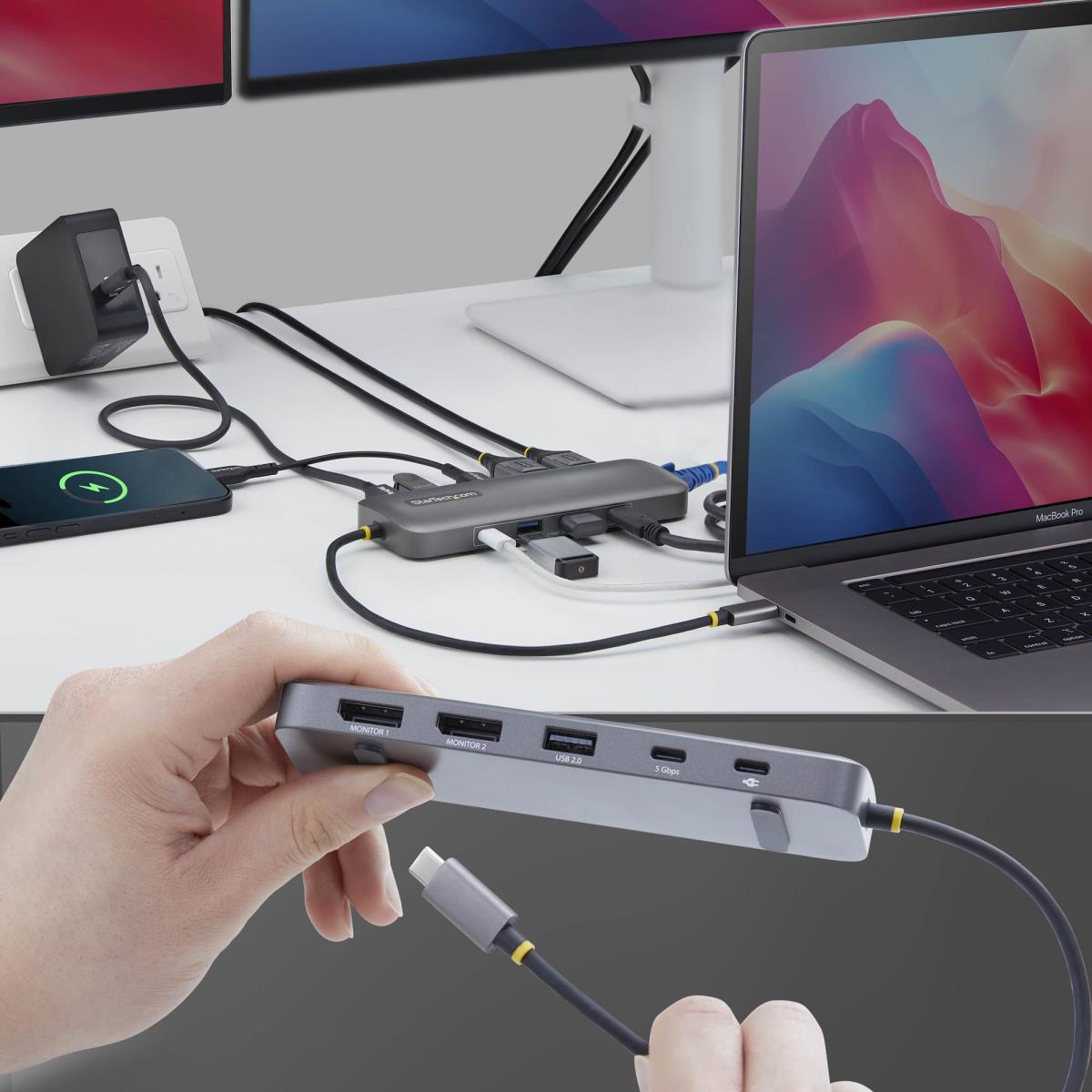STARTECH.COM USB-c Dual-dp Multiport Hub - 100w Pd 2x 4k 60hz Gbe
