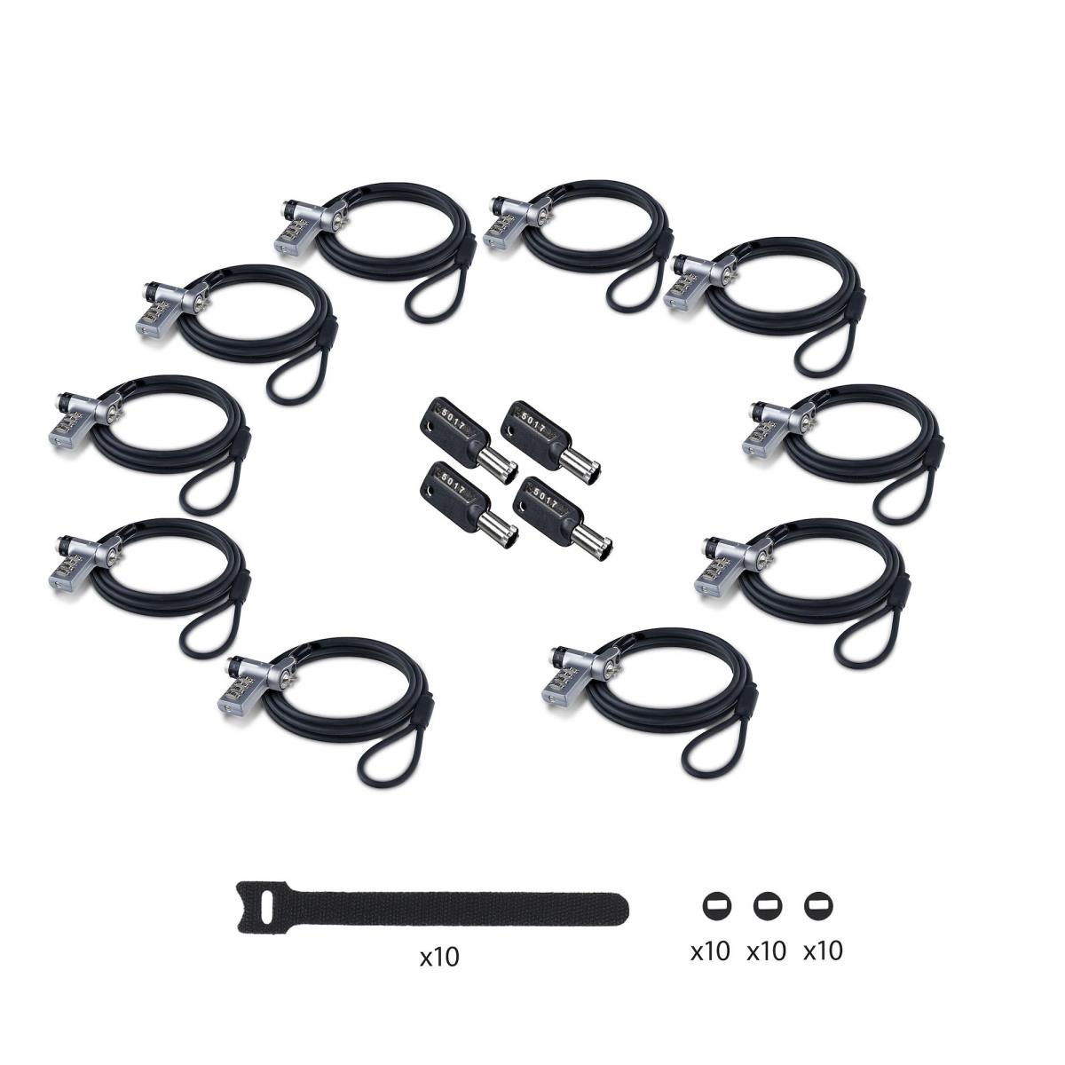 STARTECH.COM Laptop Lock - K-slot 6.6ft Computer Cable Lock Taa 10-pack