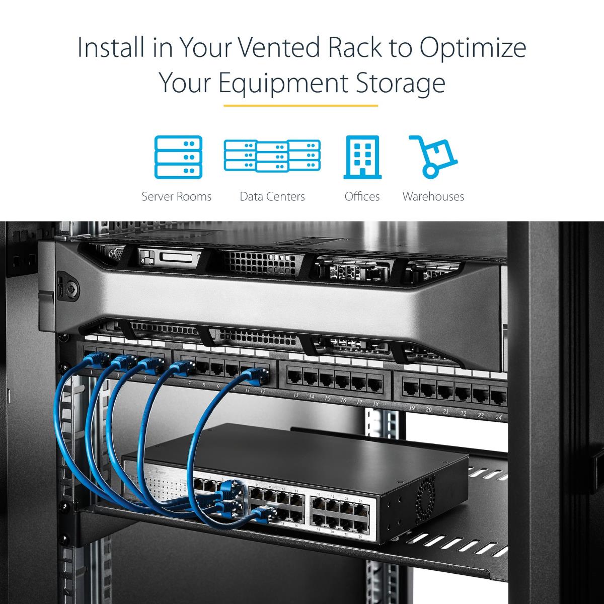 STARTECH.COM Server Rack Shelf 2-pack 1u -vented Rackmount Tray 44lb/10in