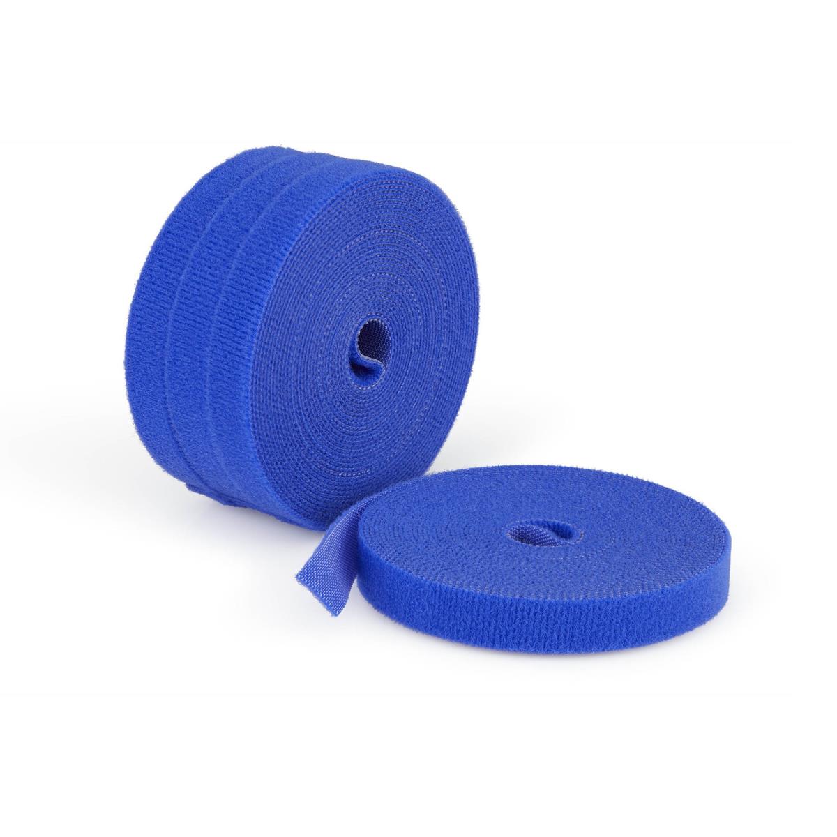 STARTECH.COM Hook And Loop Roll, 0.5in Wide, Blue, Cut-to-size Reusable Cable Ties 4-pack 4.6m