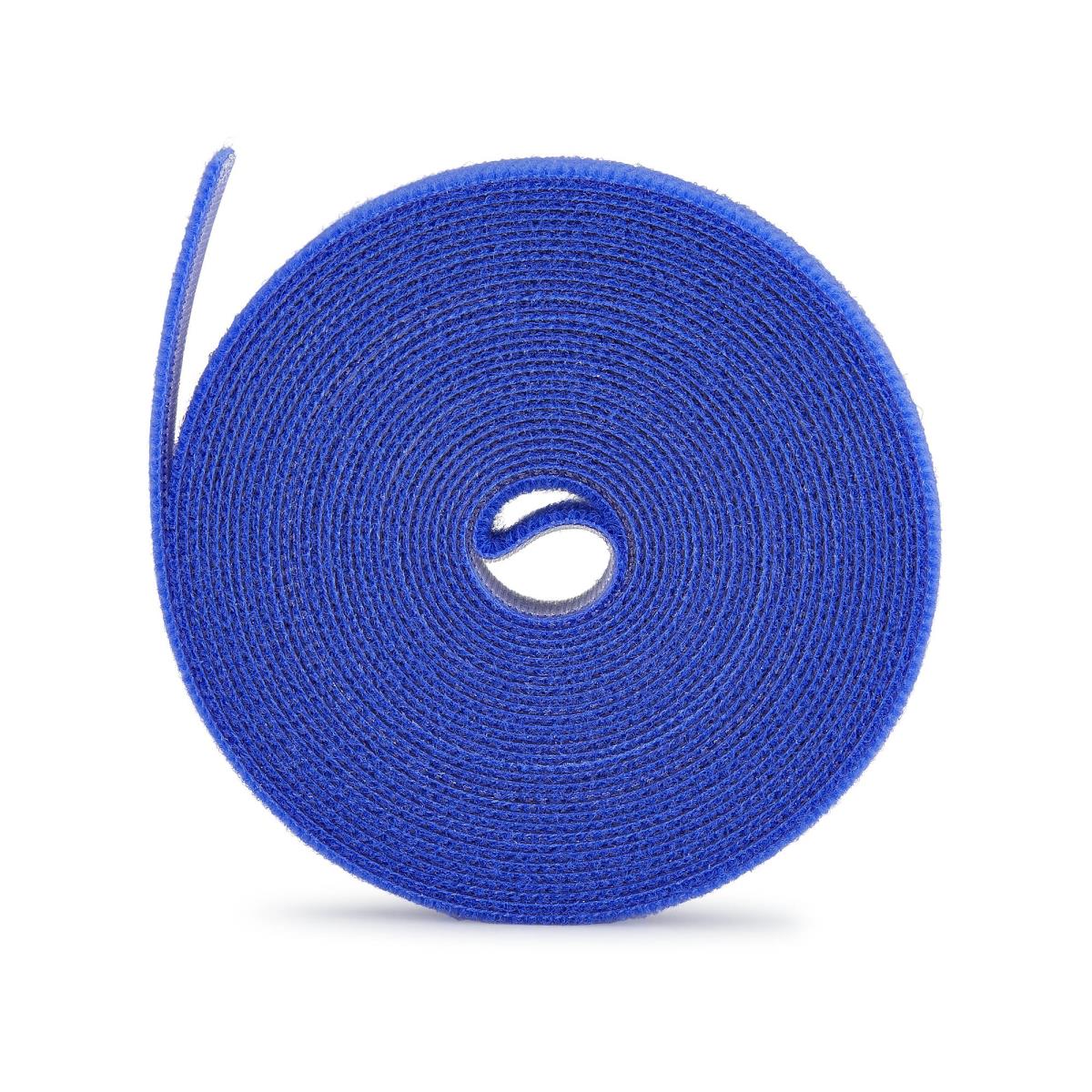 STARTECH.COM Hook And Loop Roll, 0.5in Wide, Blue, Cut-to-size Reusable Cable Ties 4-pack 4.6m