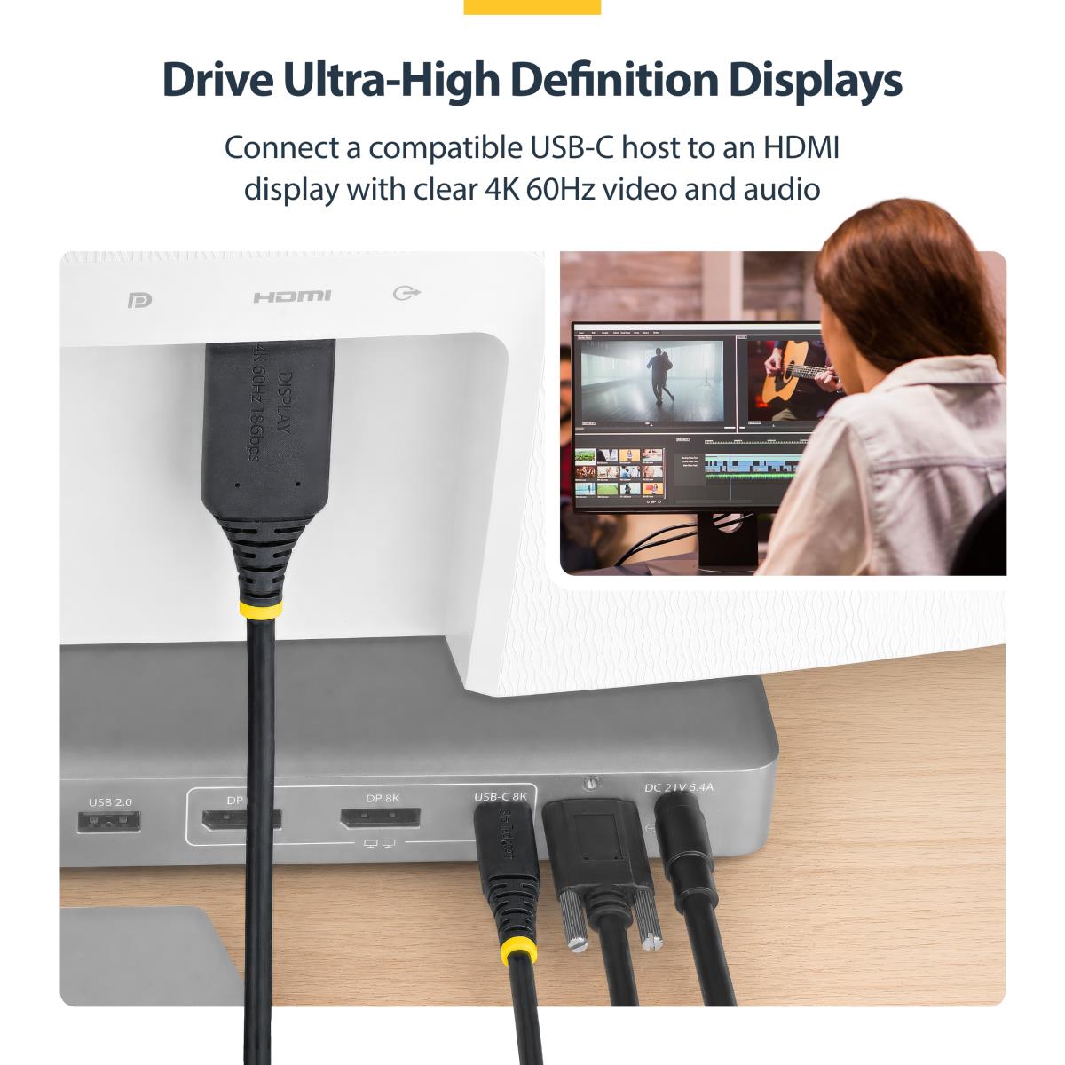 STARTECH.COM USB-c To Hdmi Cable Gripping Hdmi 2m