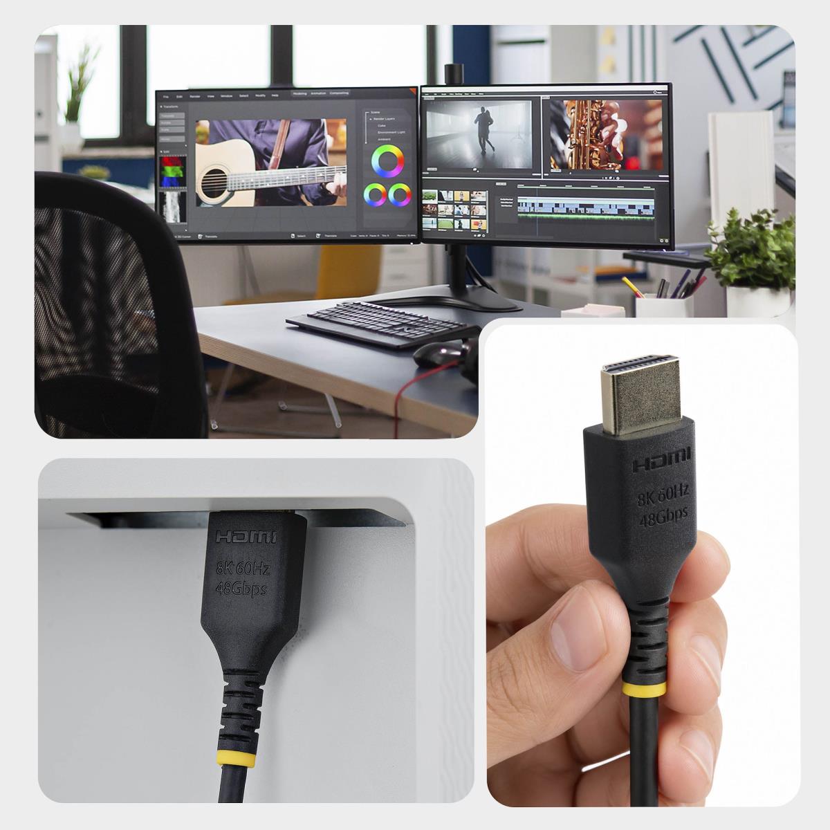 STARTECH.COM Slim Hdmi 2.1 Cable 8k 60hz Certified Ultra High Speed Hdmi