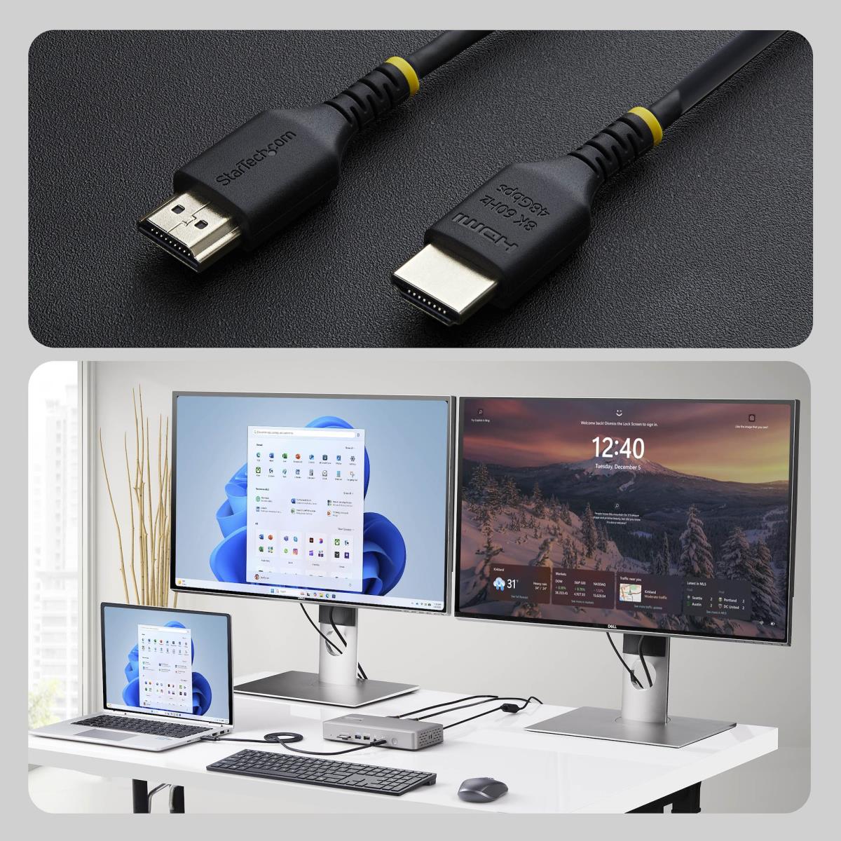 STARTECH.COM Slim Hdmi 2.1 Cable 8k 60hz Certified Ultra High Speed Hdmi