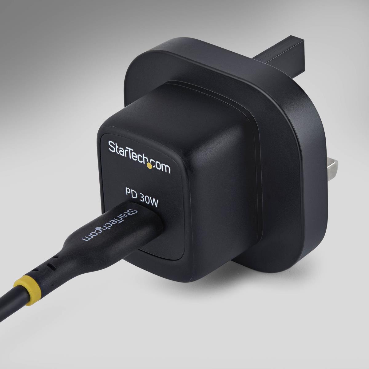 STARTECH.COM USBc Wall Charger 30w Portable Gan Charger 5v/9v/15/20